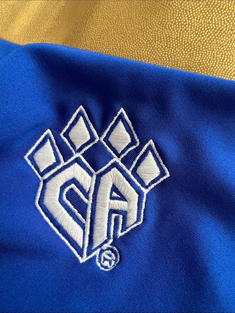 Cheer Athletics gold and royal blue skort with rhinestone stars size Youth L - Picture 14 of 16